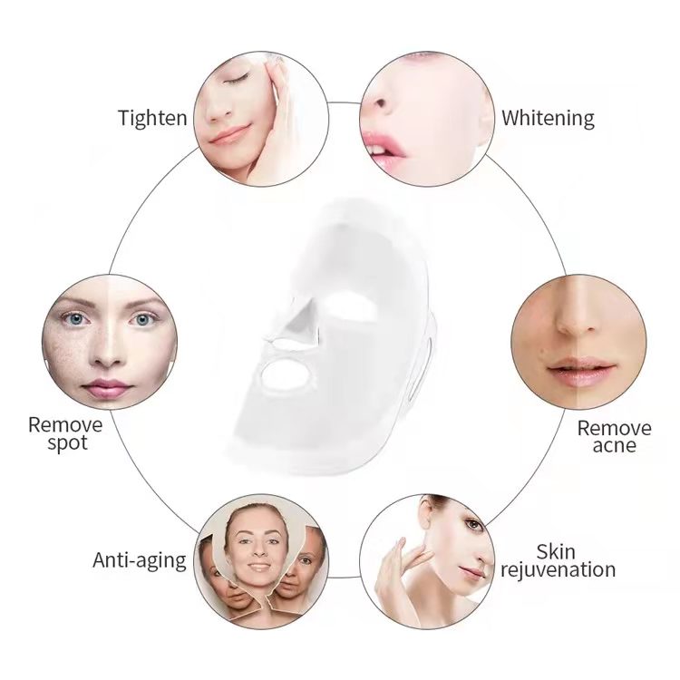 3-Color Portable Rechargeable Electric Photon Therapy PDT Facial Masks Light Skin Beauty Silicon LED Face Mask插图